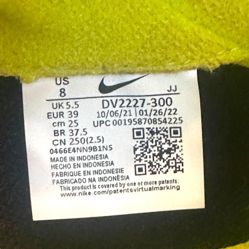Nike Air Max Dawn Sneakers Atomic Green/Light Lemon Twist Women’s 8 DV2227-300